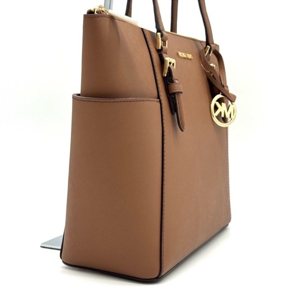 Michael Kors Large Charlotte TZ Tote Bag Luggage Brown - Picture 4 of 11